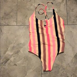 Stripes one piece swimsuit
